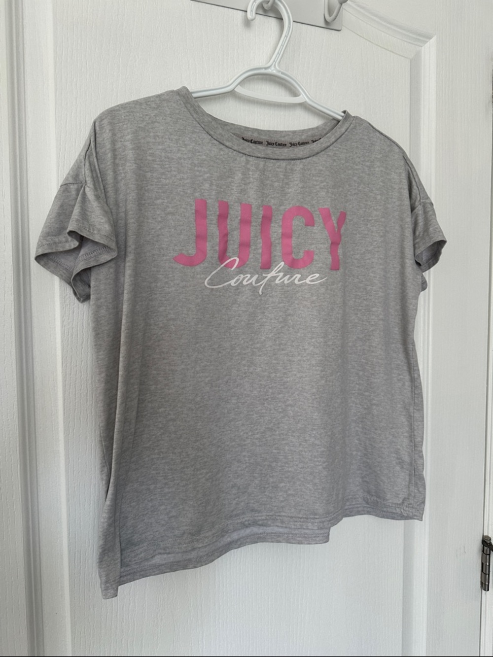 Juicy Couture Super Soft Relaxed Oversize Crop Grey Sleep Classic T Shirt Sz M